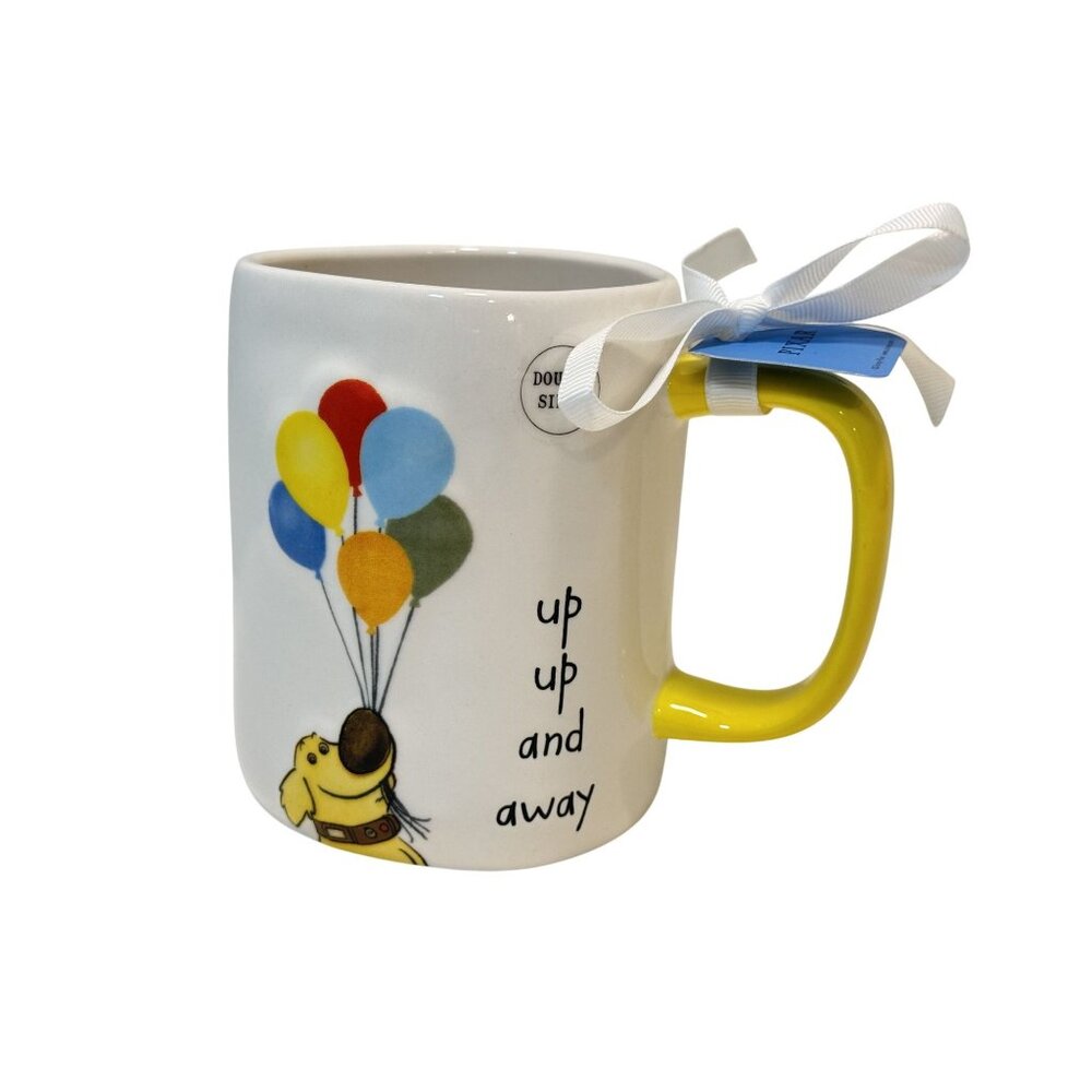 Disney Rae Dunn Pixar Up Up and Away Mug Double Sided Dug & Balloons 22oz NEW